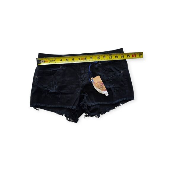HWY Jeans Black Cutoff Denim Mini Shorts Women Size 3 - Picture 4 of 7